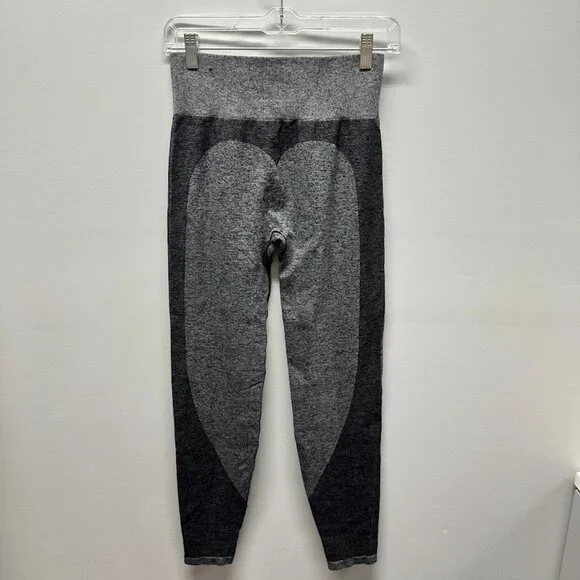 Victoria's Secret PINK High Waisted Seamless Yoga Leggings Gray Black Sz Medium - Picture 5 of 8